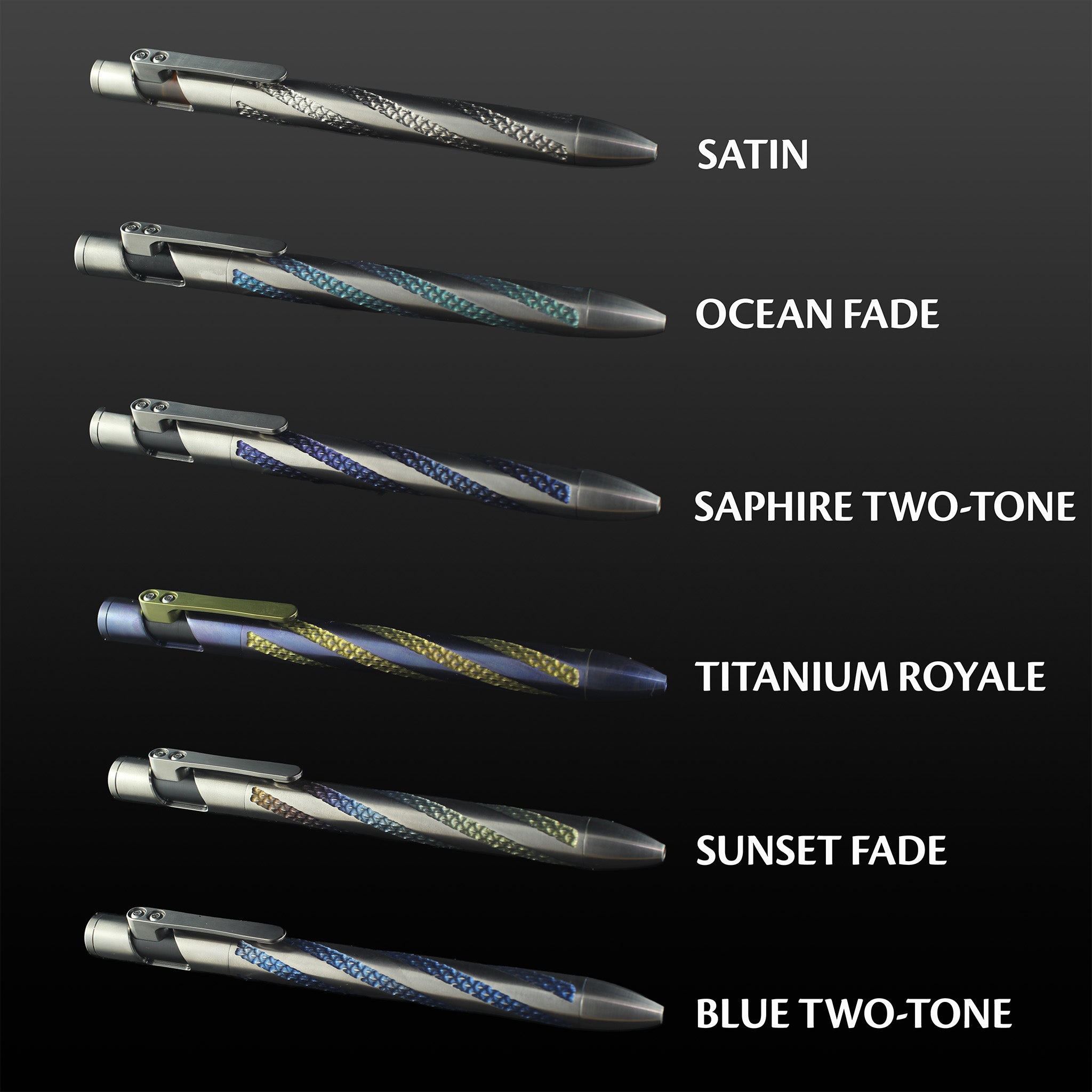 Sideswipe EDC Pen Spiral Dragonskin - Titanium