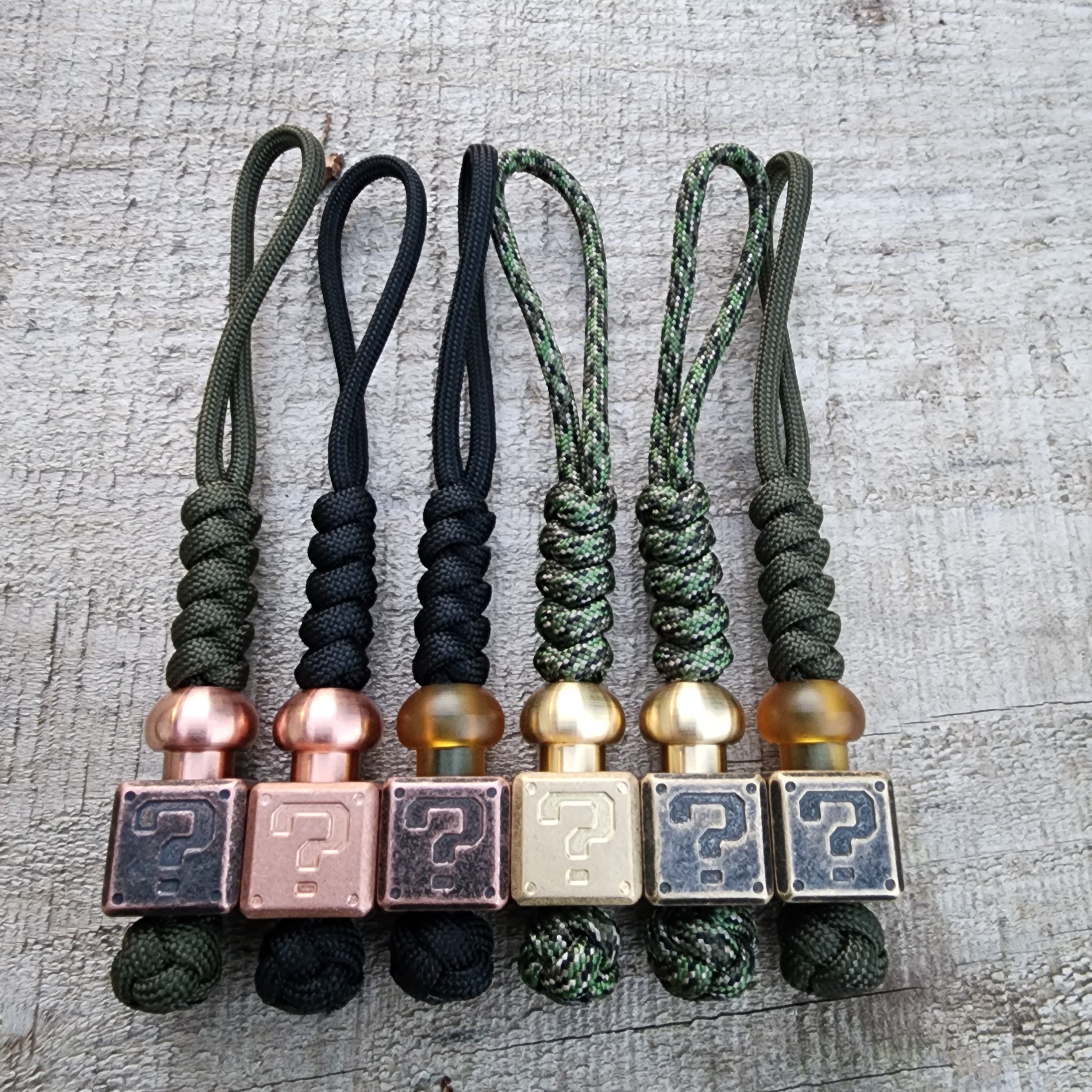 Titanium Lanyard Bead Knife Paracord Beads Ti Beads With Handmade Lanyard