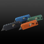 4 focusworks bob the boxcutters in 4 colors.  Black, Electrick Blue, Jade green and Pumpkin orange