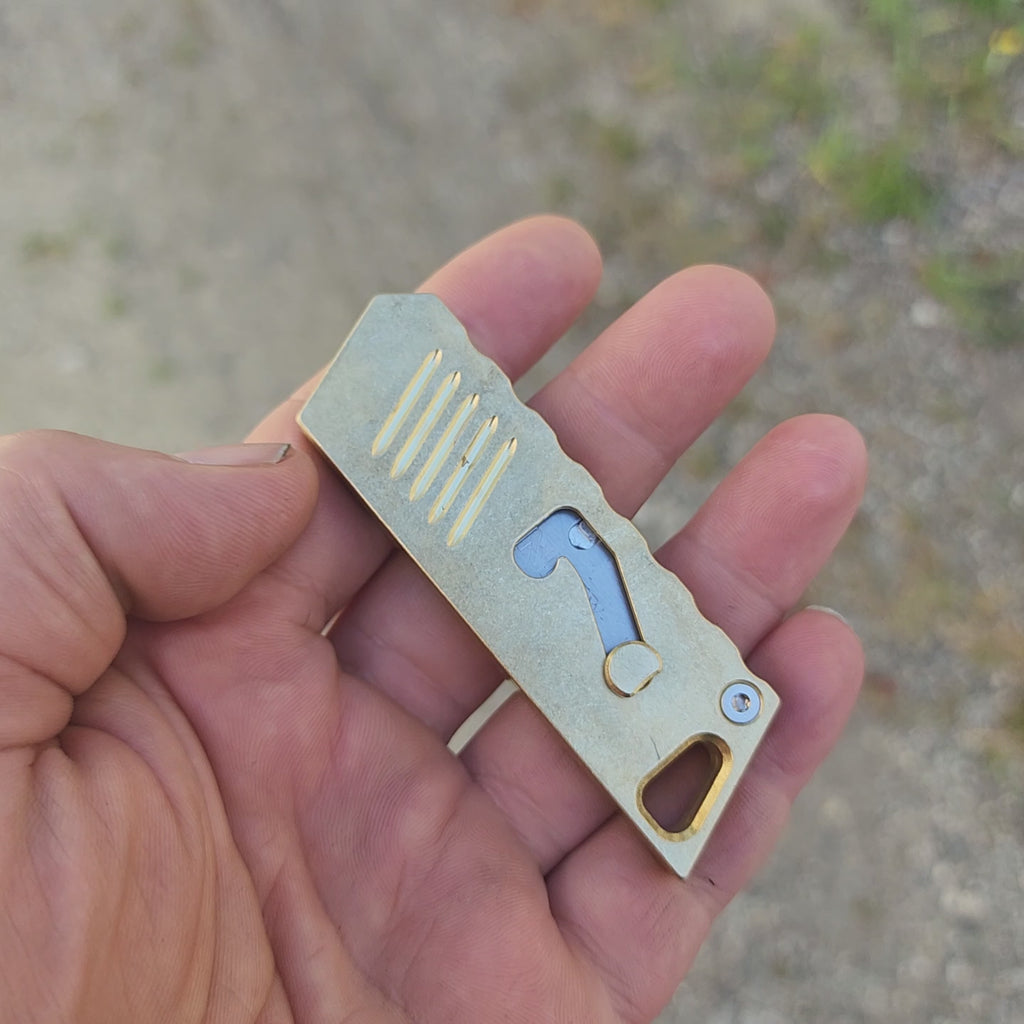 focusworks bob the boxcutter in brass in had