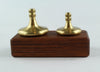 Set of Brass Spinning tops with Jatoba wood stand (Focus 125 and Focus 10)