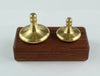 Set of Brass Spinning tops with Jatoba wood stand (Focus 125 and Focus 10)