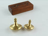 Set of Brass Spinning tops with Jatoba wood stand (Focus 125 and Focus 10)